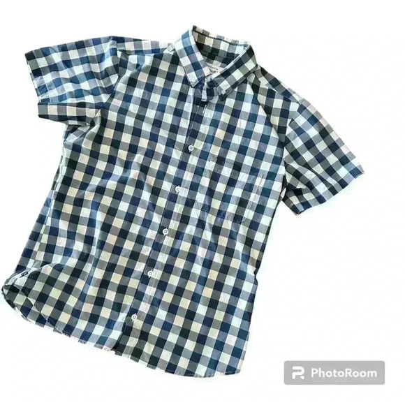 Mizzen+Main Leeward Trim Fit Gingham No Tuck Performance Wear Size Medium Casual - Picture 1 of 8